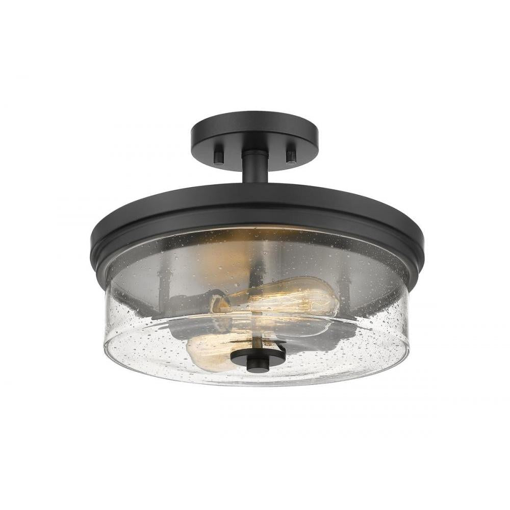 2 Light Semi Flush Mount Light-Clear Seedy