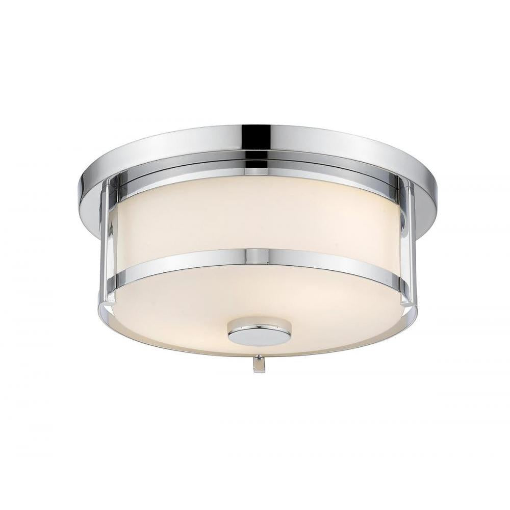2 Light Flush Mount Light-Matte Opal
