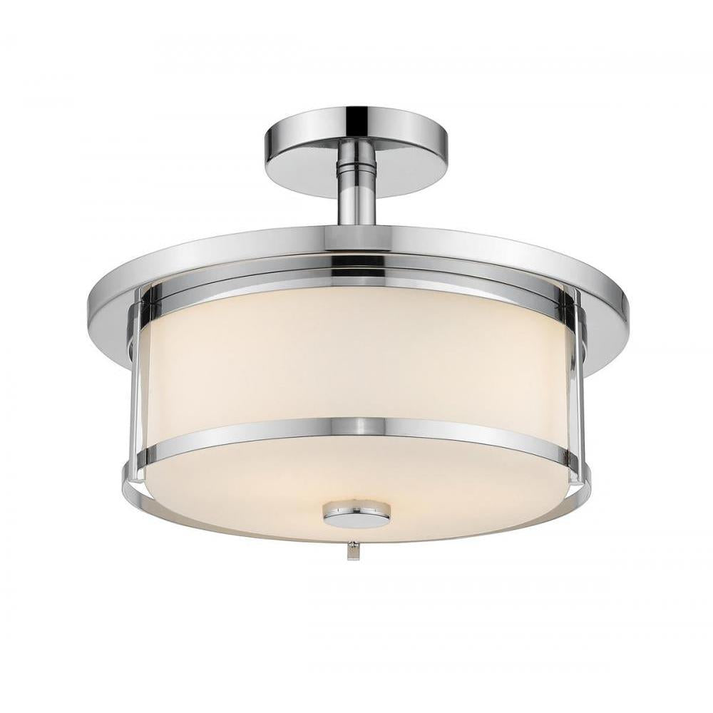 2 Light Semi Flush Mount Light-Matte Opal