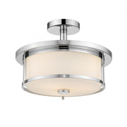 2 Light Semi Flush Mount Light-Matte Opal