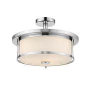 3 Light Semi Flush Mount Light-Matte Opal