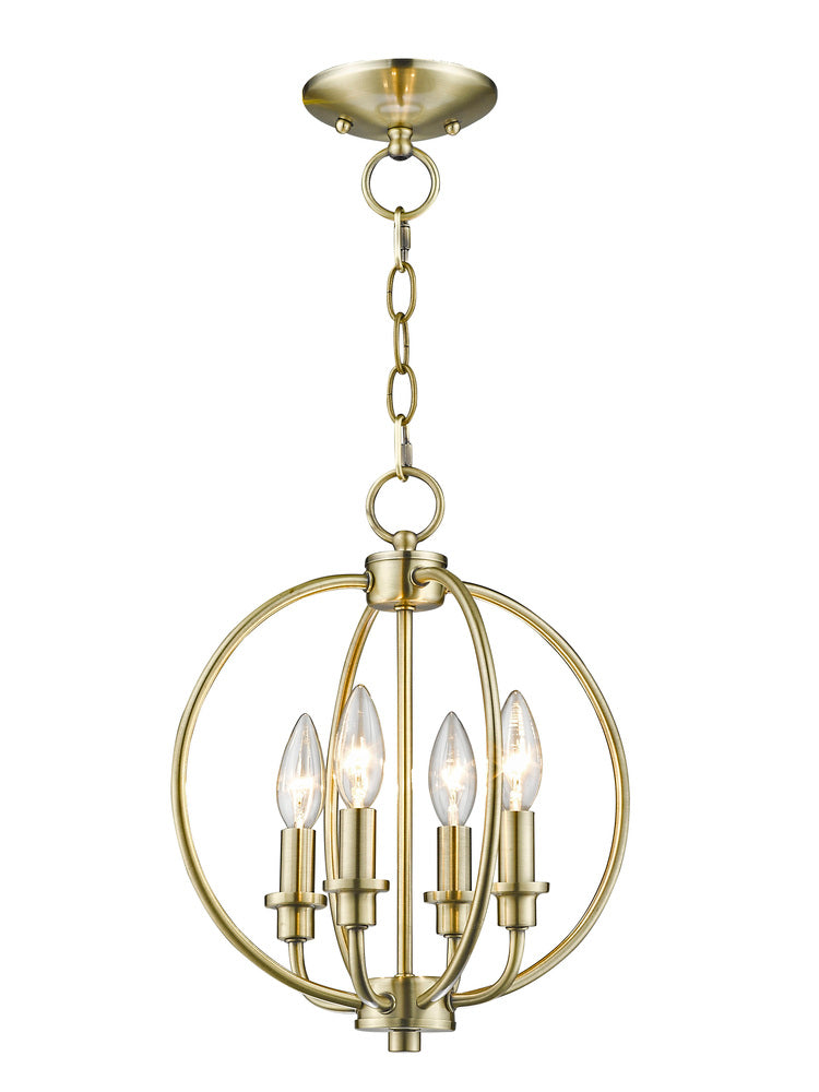 Livex Lighting MILANIA 4664-01 Pendant Transitional - Antique Brass