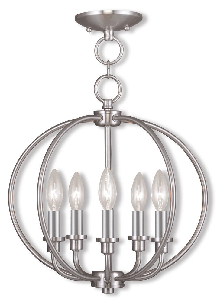 Livex Lighting MILANIA 4665-91 Pendant Transitional - Brushed Nickel