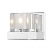 1 Light Wall Sconce-Clear + Frosted