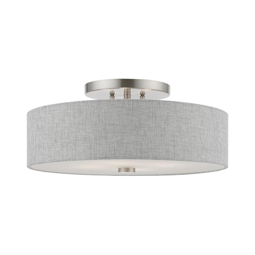 Livex Lighting 46744-91 Flush Mount Traditional - Nickel