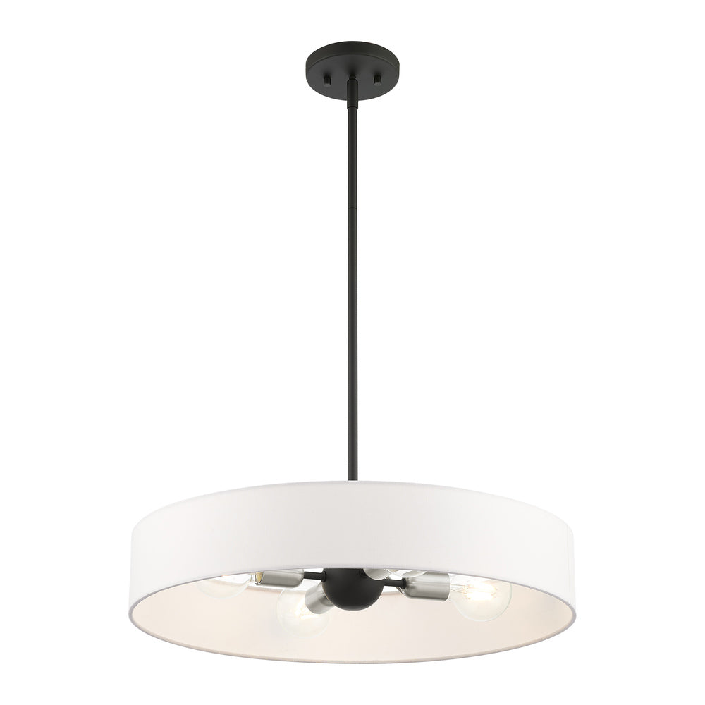 Livex Lighting VENLO 46924-04 Pendant Contemporary - Black With Brushed Nickel Accents