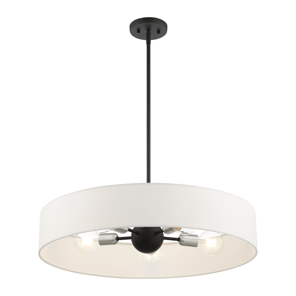 Livex Lighting VENLO 46925-04 Pendant Contemporary - Black With Brushed Nickel Accents