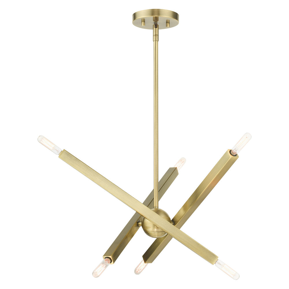 Livex Lighting MONACO 46984-01 Chandelier Modern - Antique Brass