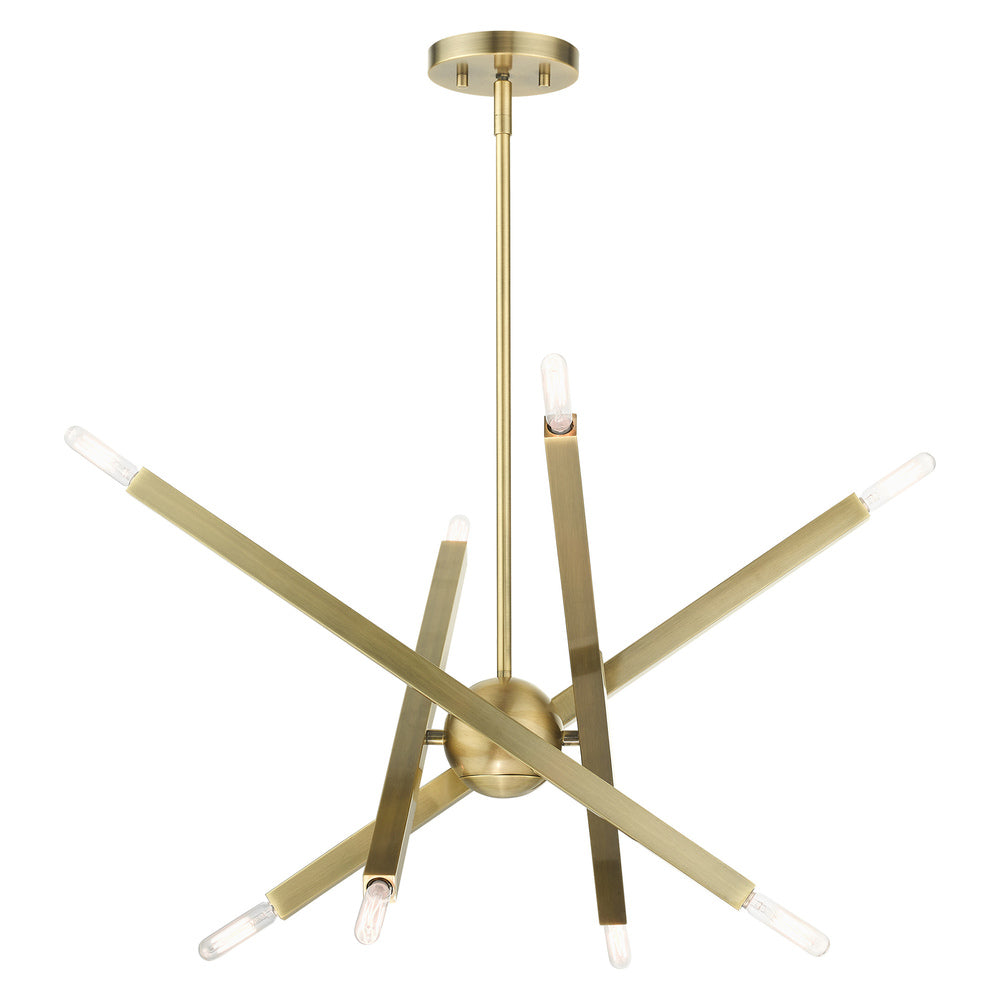 Livex Lighting MONACO 46985-01 Chandelier Modern - Antique Brass