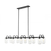10 Light Linear Chandelier-Clear
