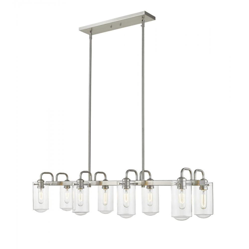 8 Light Linear Chandelier-Clear