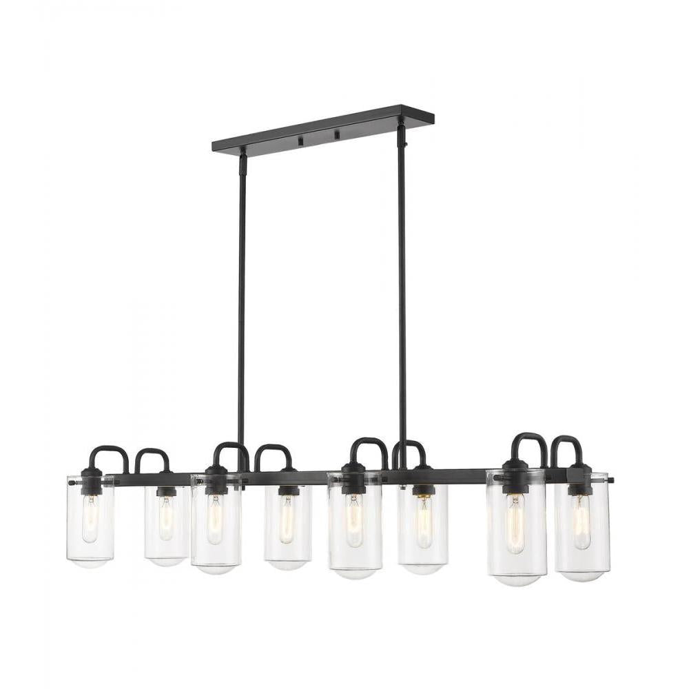 8 Light Linear Chandelier-Clear
