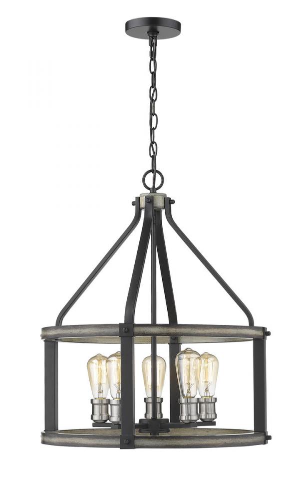 Z-Lite Lighting 472-5D-ABB Chandelier Restoration - Ashen Barnboard