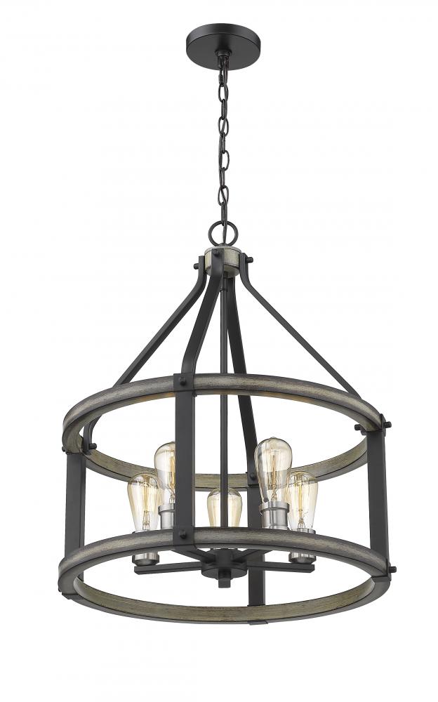 Z-Lite Lighting 472-5D-ABB Chandelier Restoration - Ashen Barnboard