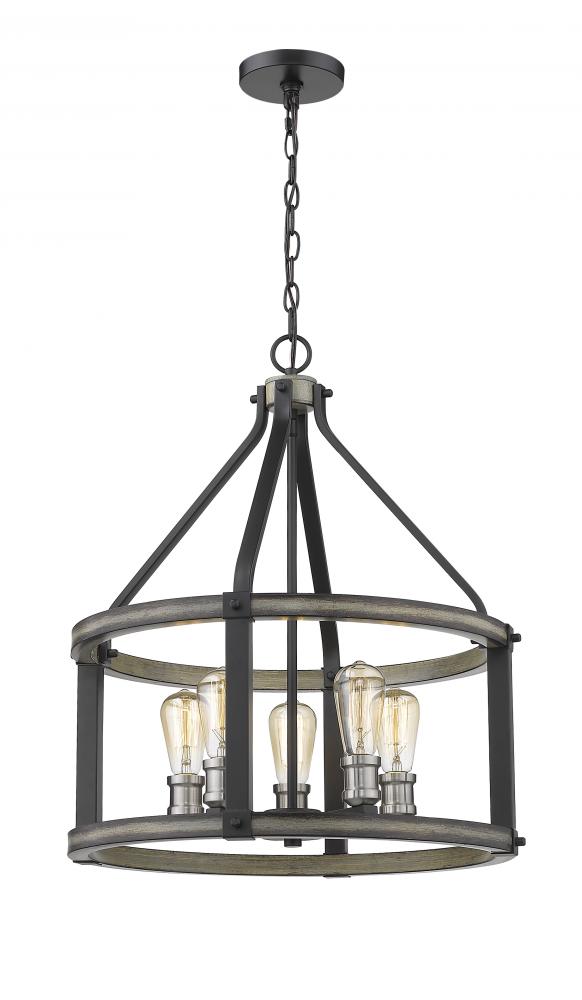 Z-Lite Lighting 472-5D-ABB Chandelier Restoration - Ashen Barnboard