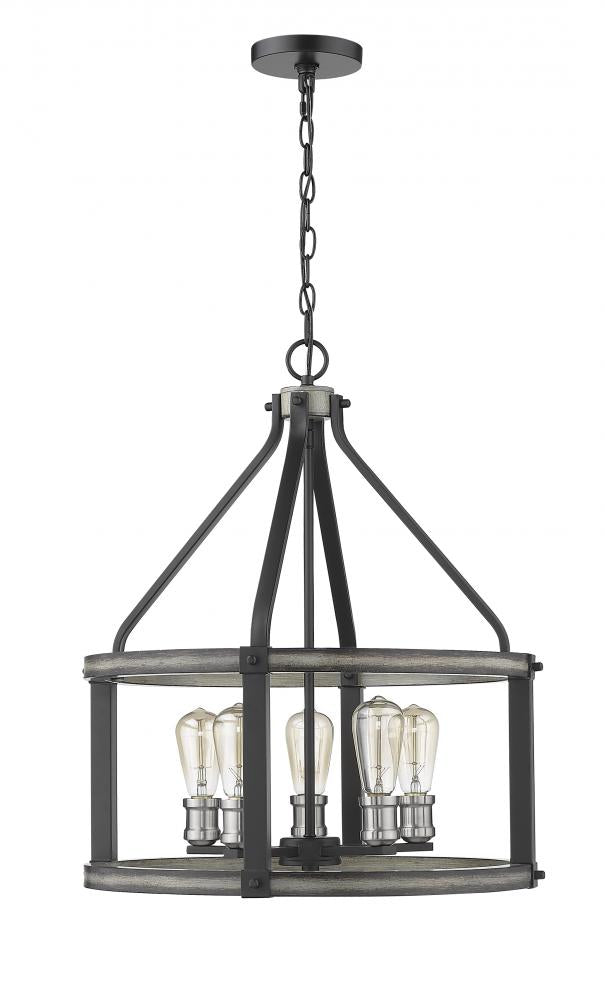 Z-Lite Lighting 472-5D-ABB Chandelier Restoration - Ashen Barnboard