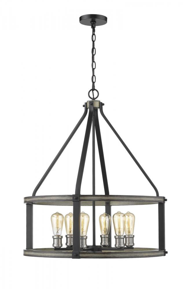 Z-Lite Lighting 472-6D-ABB Chandelier Restoration - Ashen Barnboard