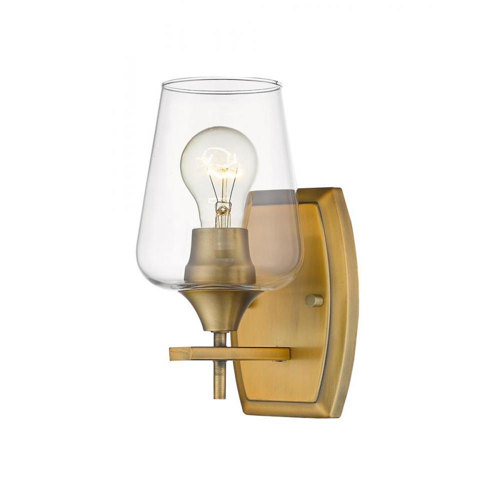 1 Light Wall Sconce-Clear