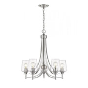 5 Light Chandelier-Clear