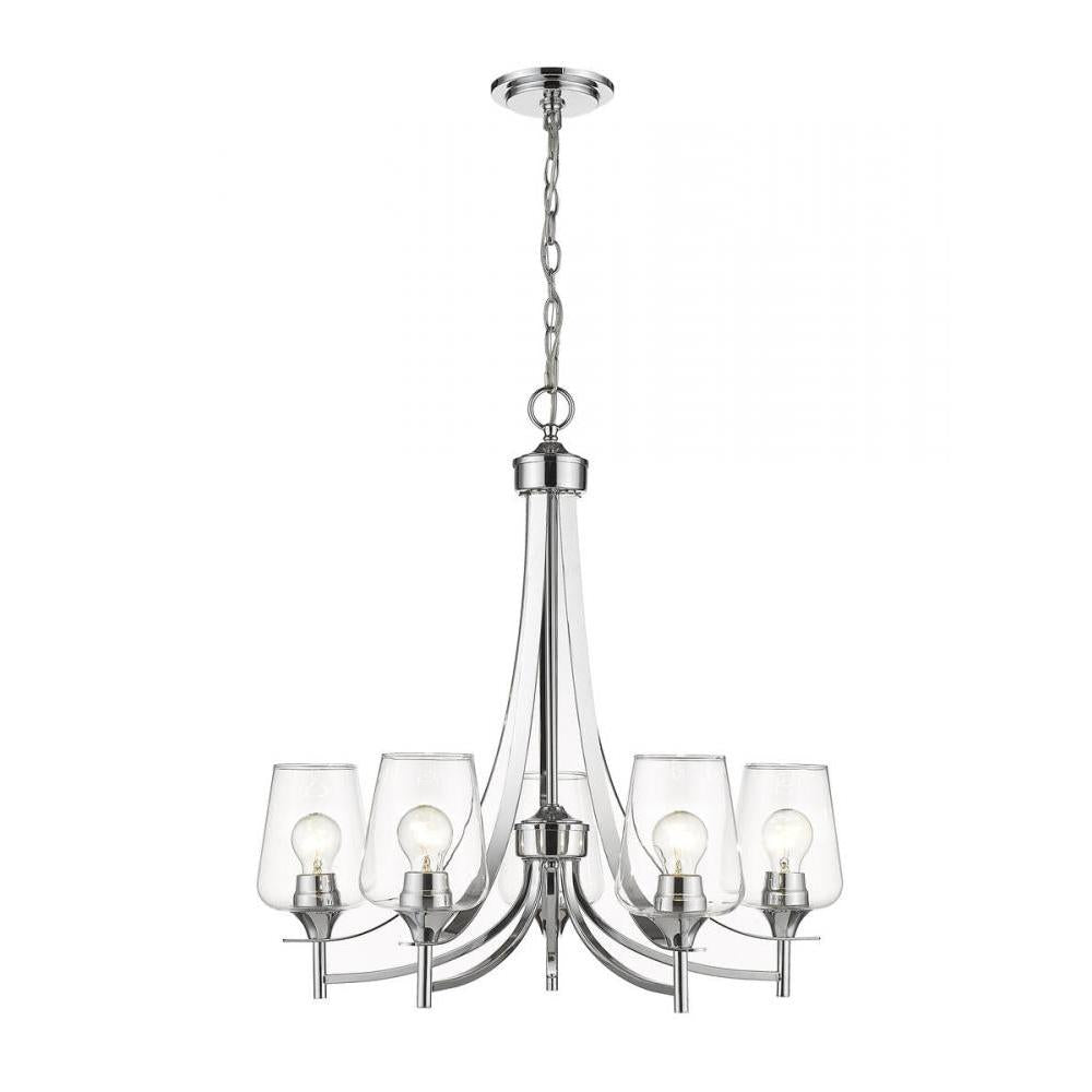 5 Light Chandelier-Clear