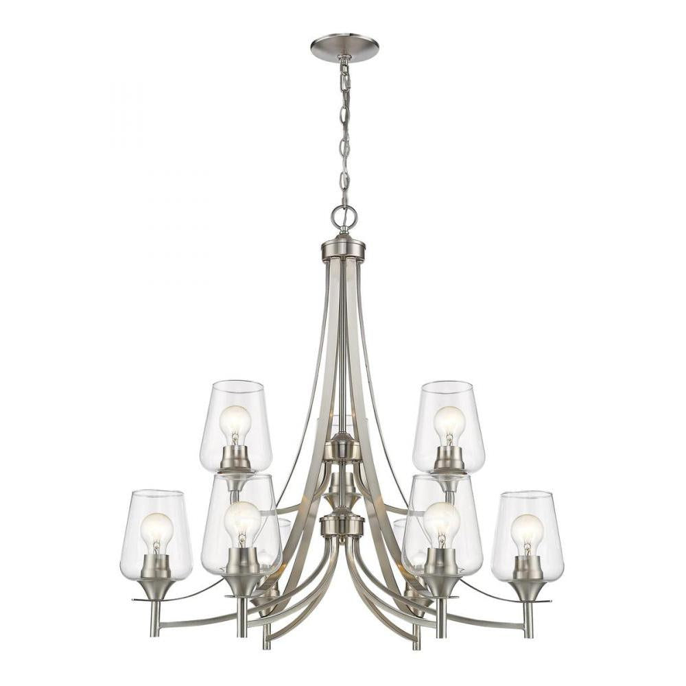 9 Light Chandelier-Clear
