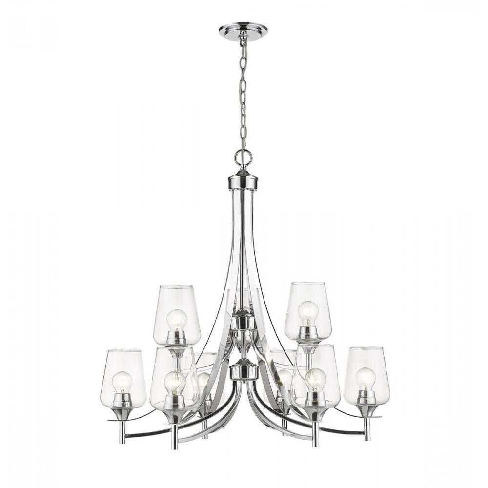 9 Light Chandelier-Clear