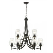 9 Light Chandelier-Clear