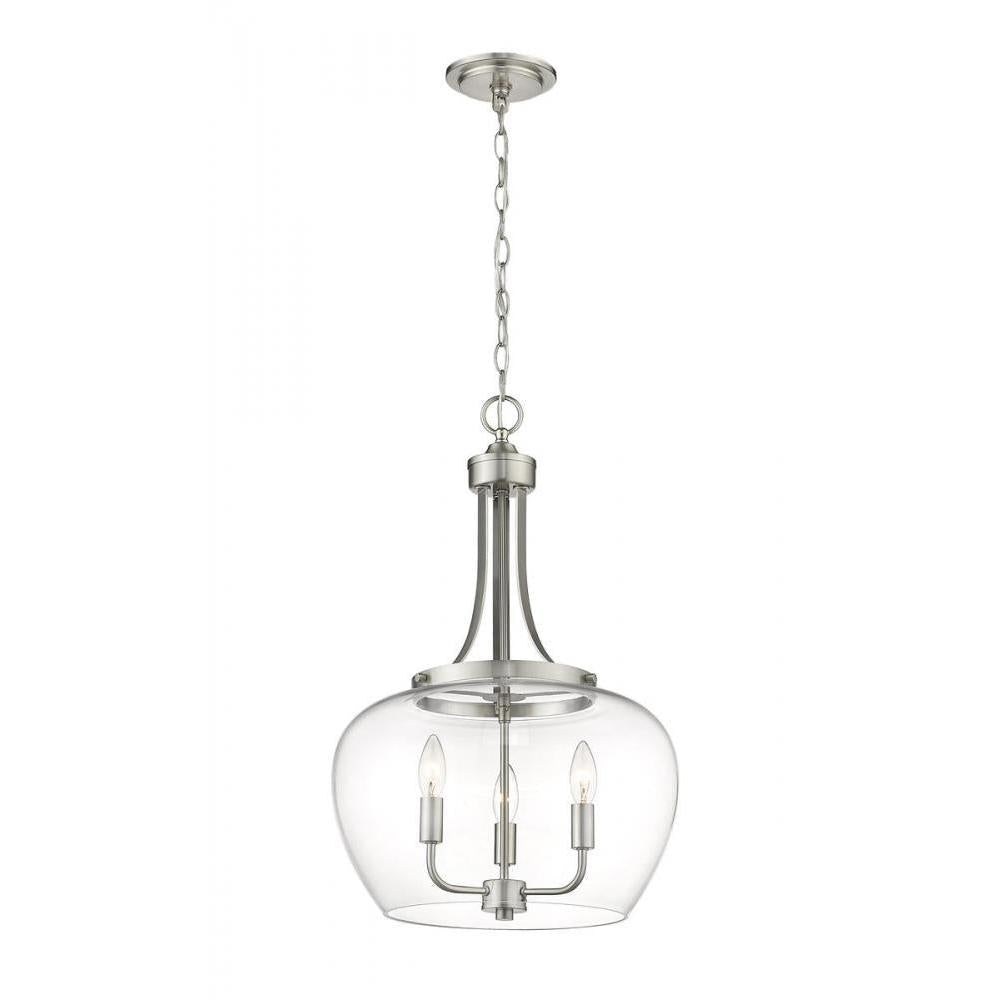 3 Light Pendant-Clear