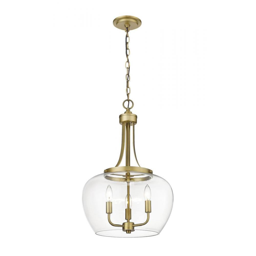 3 Light Pendant-Clear