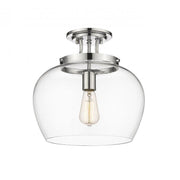 1 Light Semi Flush Mount Light-Clear