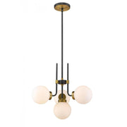 4 Light Chandelier-White Opal