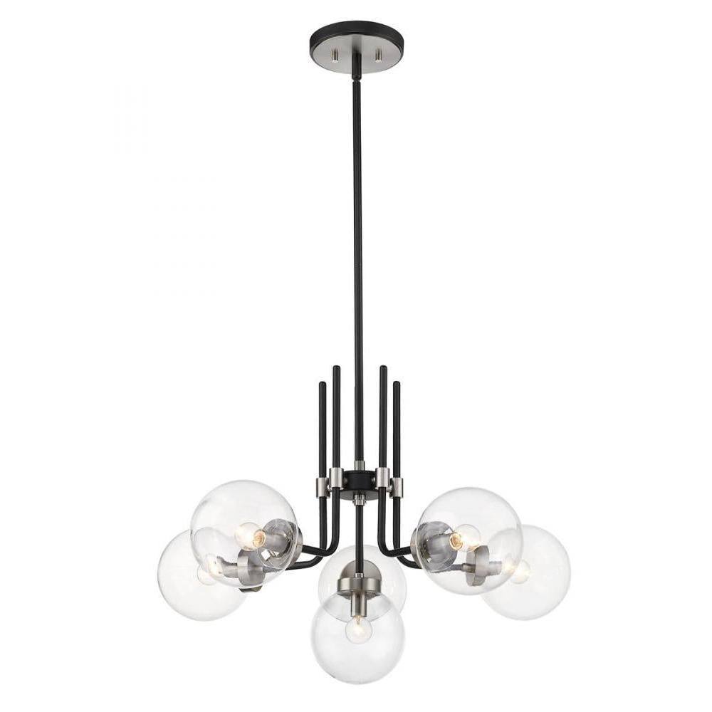 6 Light Chandelier-Clear