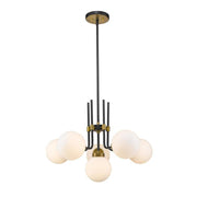 6 Light Chandelier-White Opal