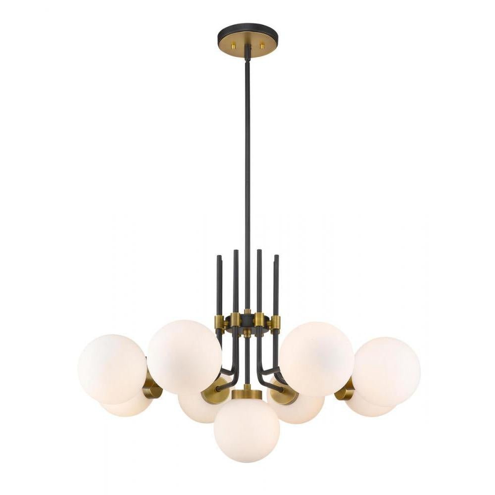 9 Light Chandelier-White Opal