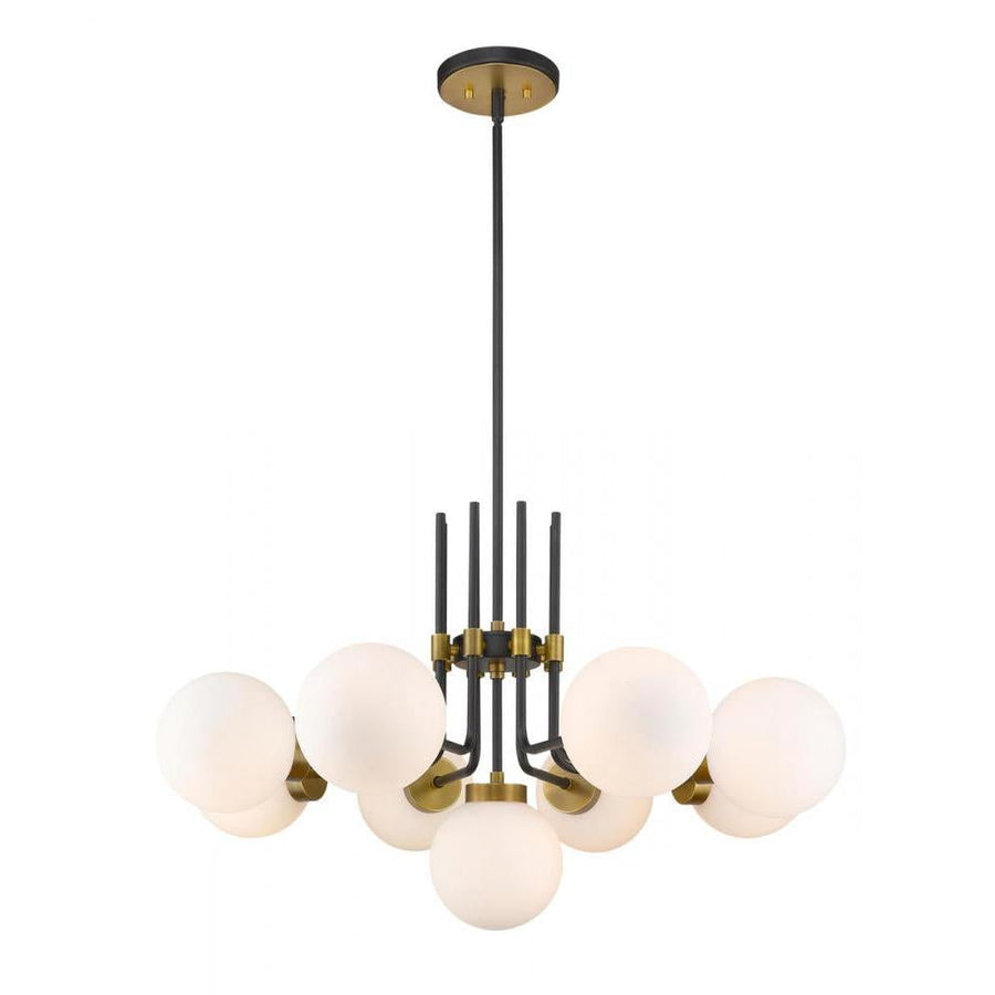 9 Light Chandelier-White Opal