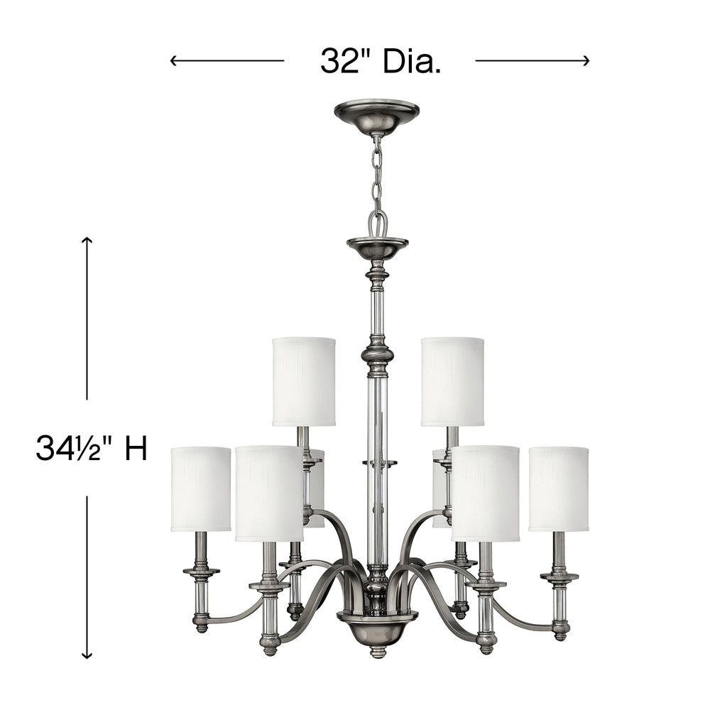 Hinkley Lighting SUSSEX 4798BN Chandelier Traditional - Brushed Nickel