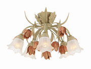 Crystorama Southport 4800-SR – 22 Inch – 5 Light – Semi Flush Mount Light – Sage Rose – Damp Rated