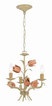 Crystorama Southport 4803-SR – 14 Inch – 3 Light – Chandelier – Sage Rose – Damp Rated