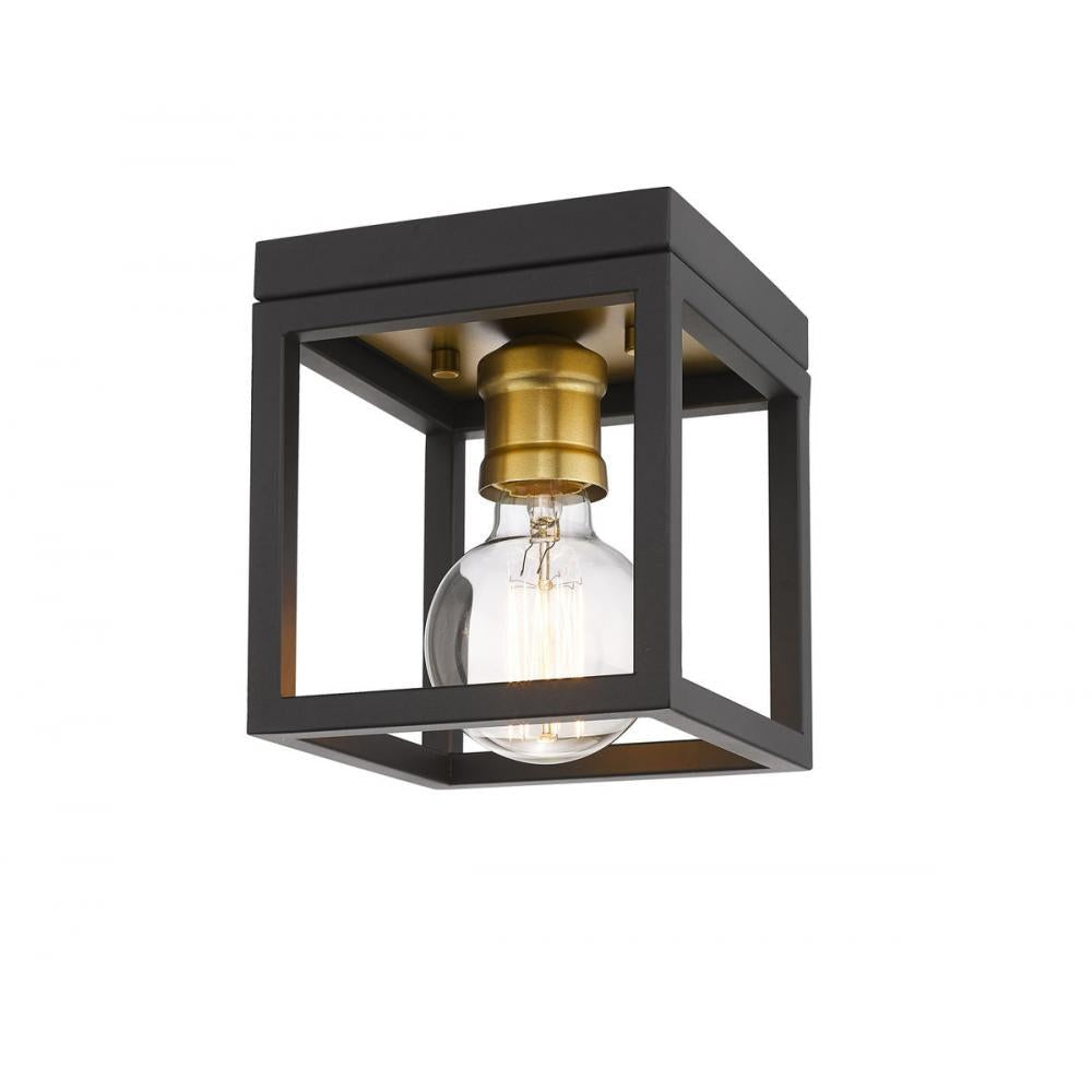 Z-Lite Lighting 480F1-BRZ-OBR Flush Mount Industrial - Brass