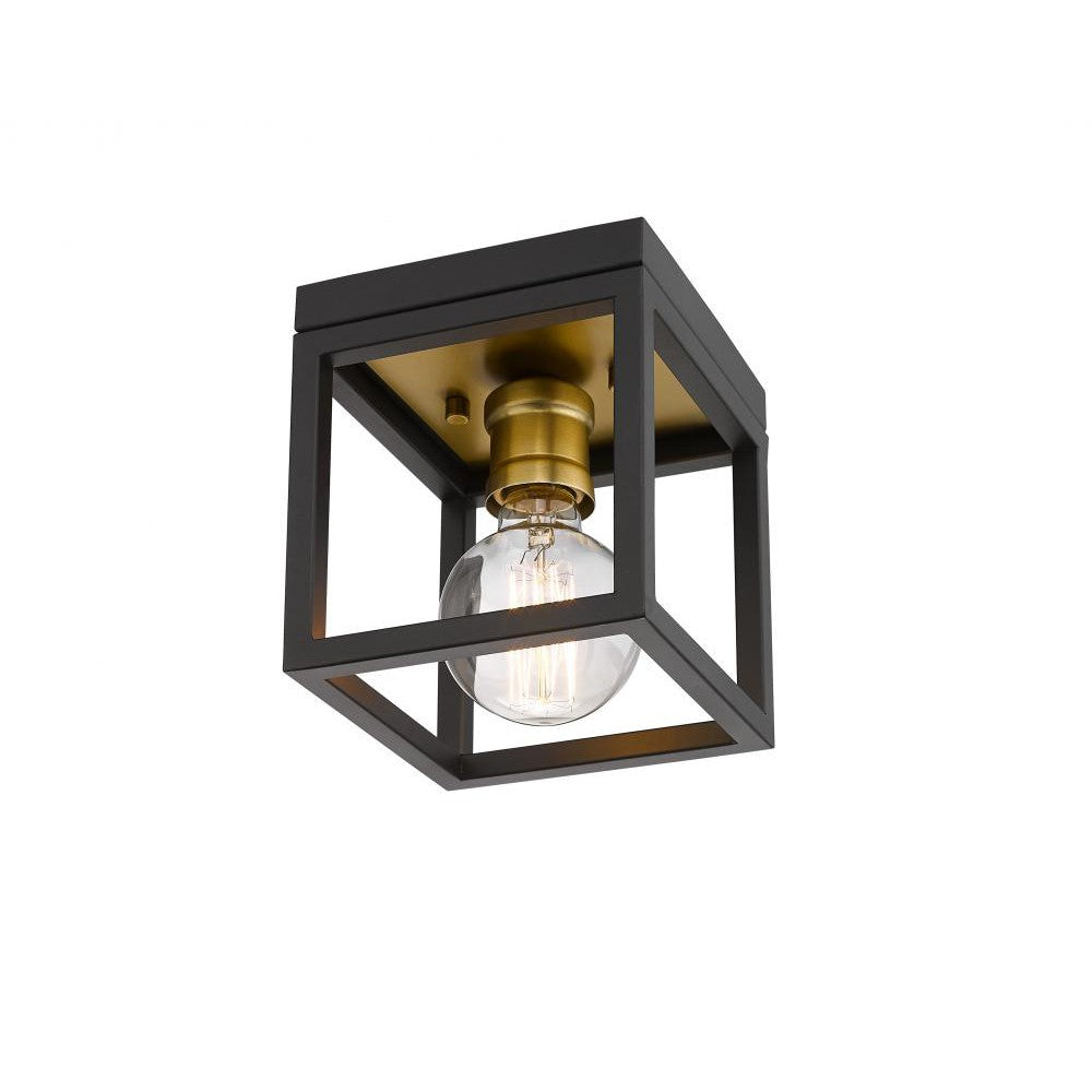 Z-Lite Lighting 480F1-BRZ-OBR Flush Mount Industrial - Brass