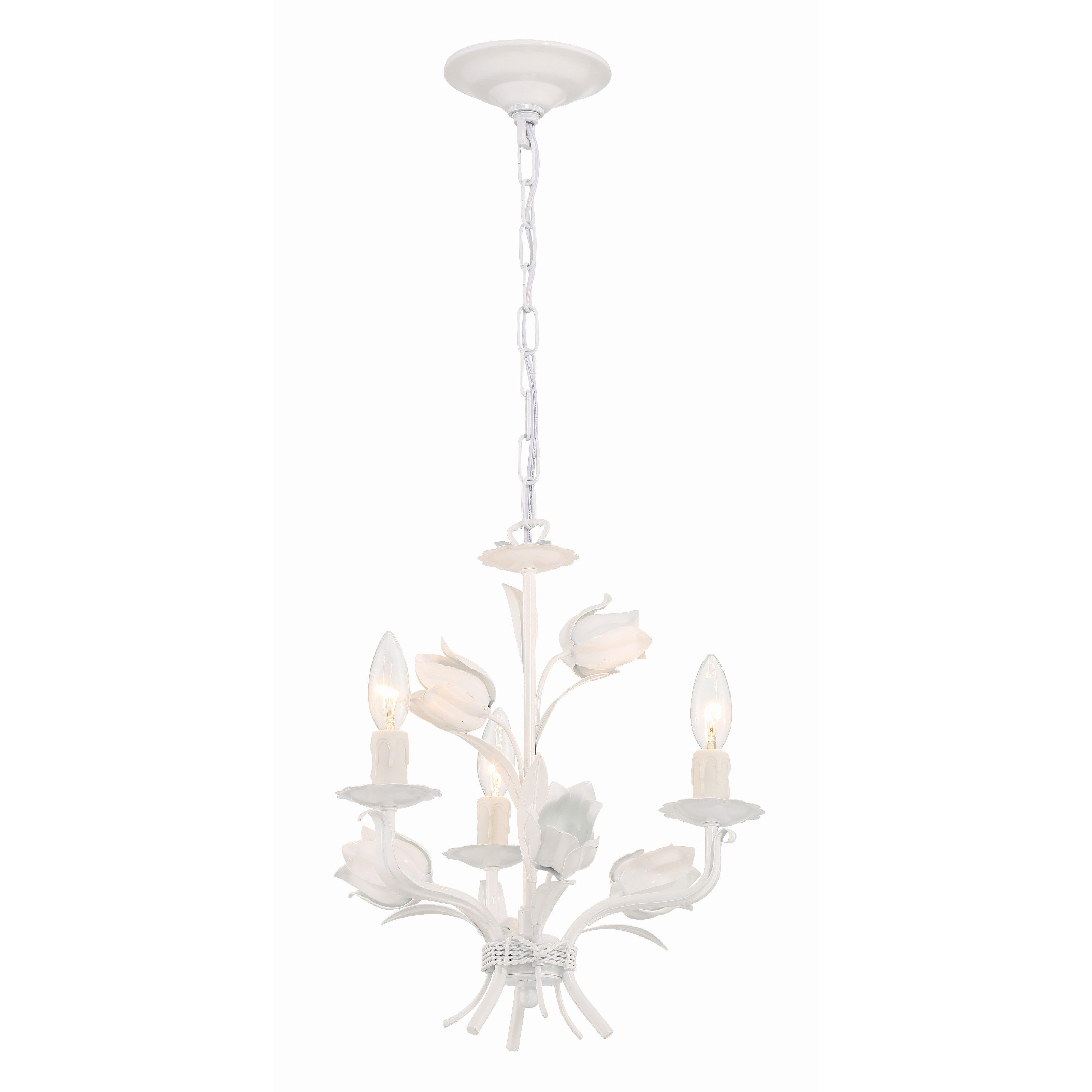 Crystorama Southport 4813-WW – 14 Inch – 3 Light – Chandelier – Wet White – Damp Rated