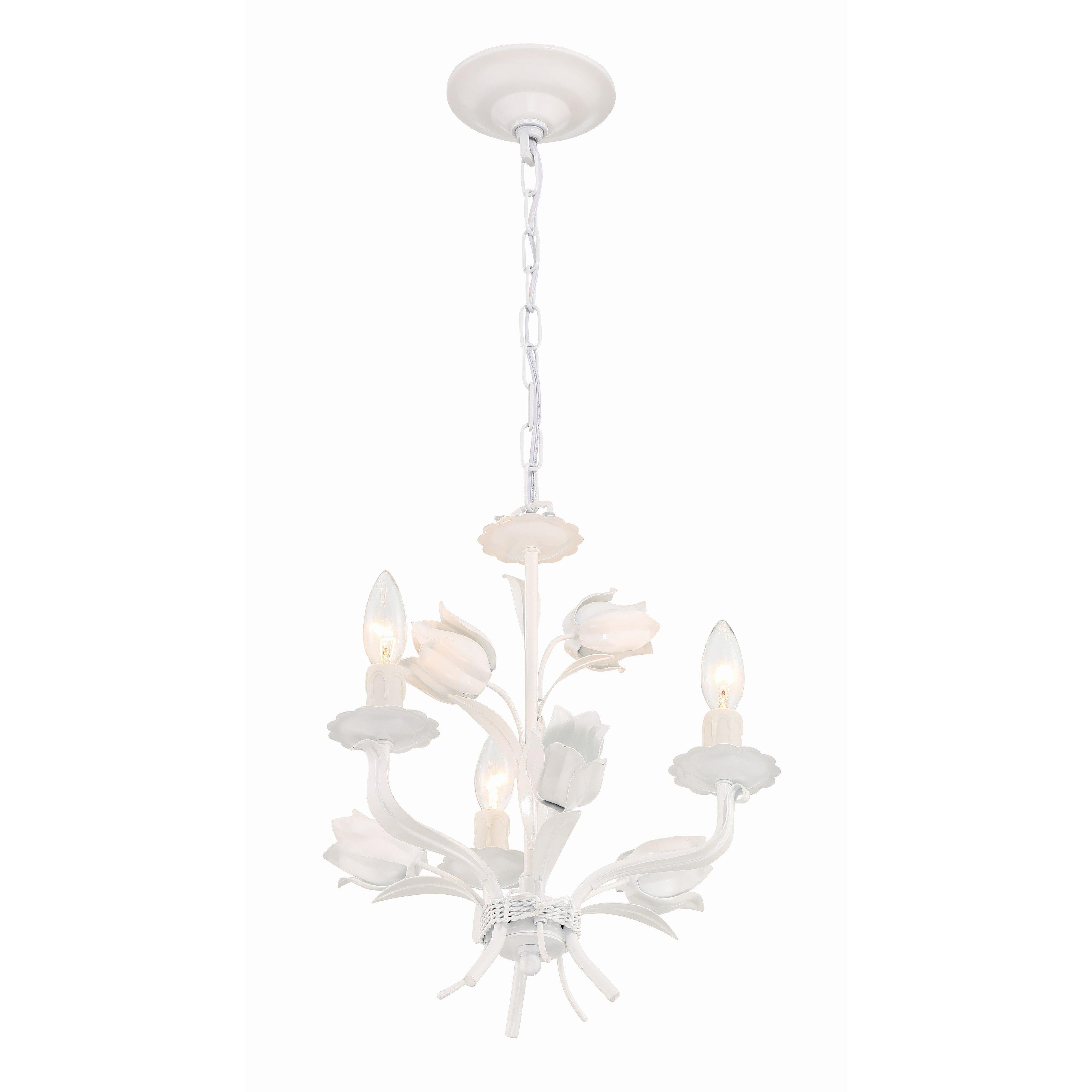 Crystorama Southport 4813-WW – 14 Inch – 3 Light – Chandelier – Wet White – Damp Rated