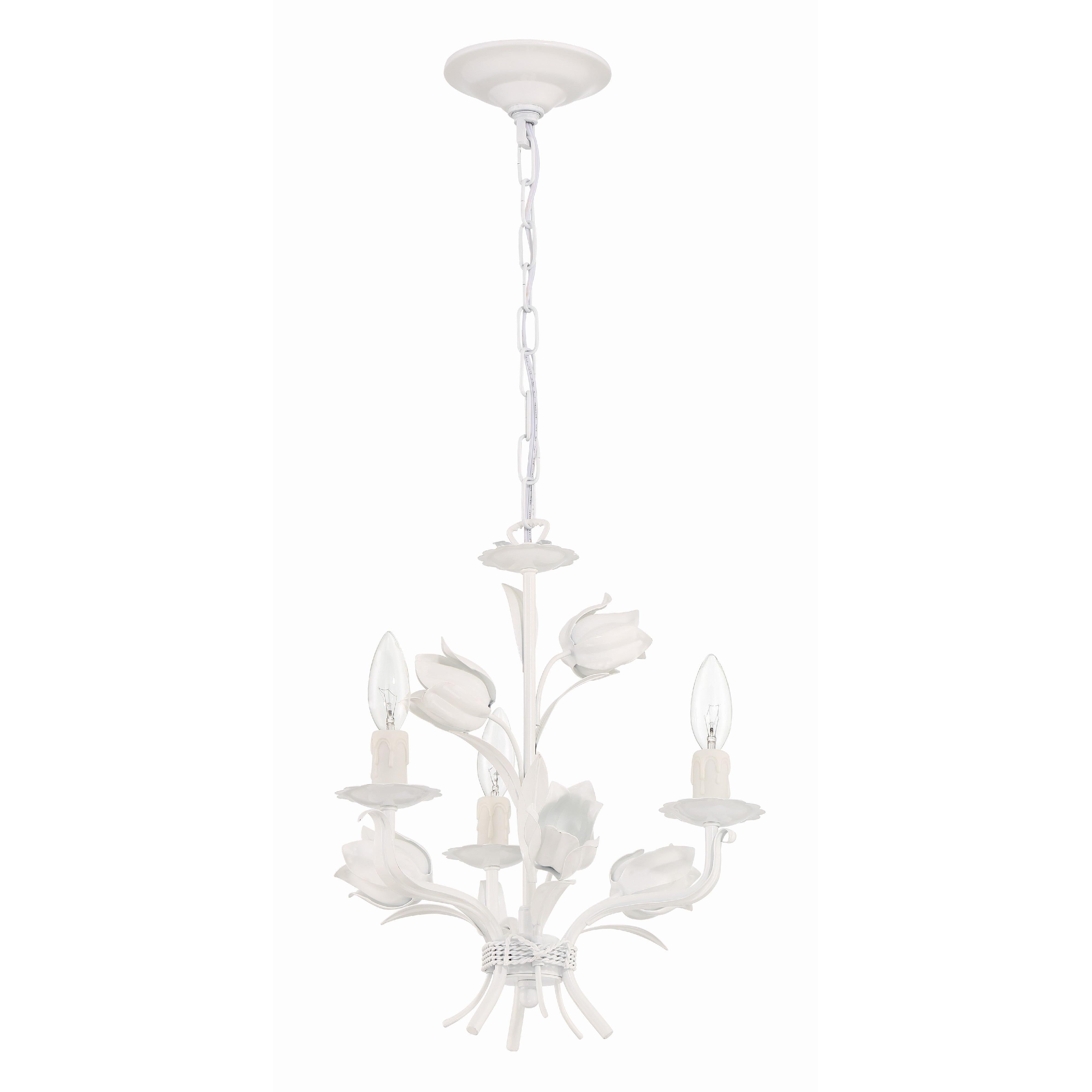 Crystorama Southport 4813-WW – 14 Inch – 3 Light – Chandelier – Wet White – Damp Rated