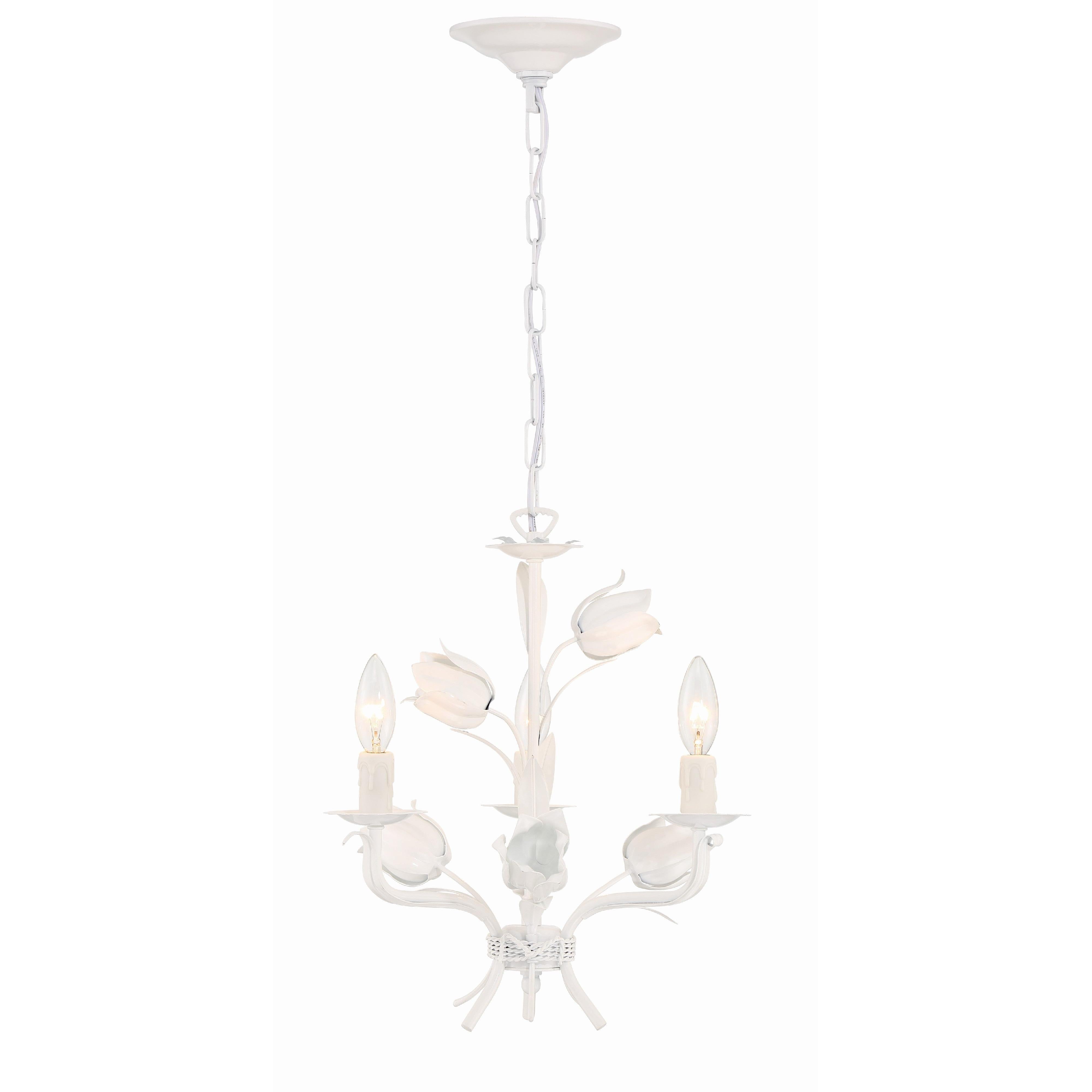 Crystorama Southport 4813-WW – 14 Inch – 3 Light – Chandelier – Wet White – Damp Rated