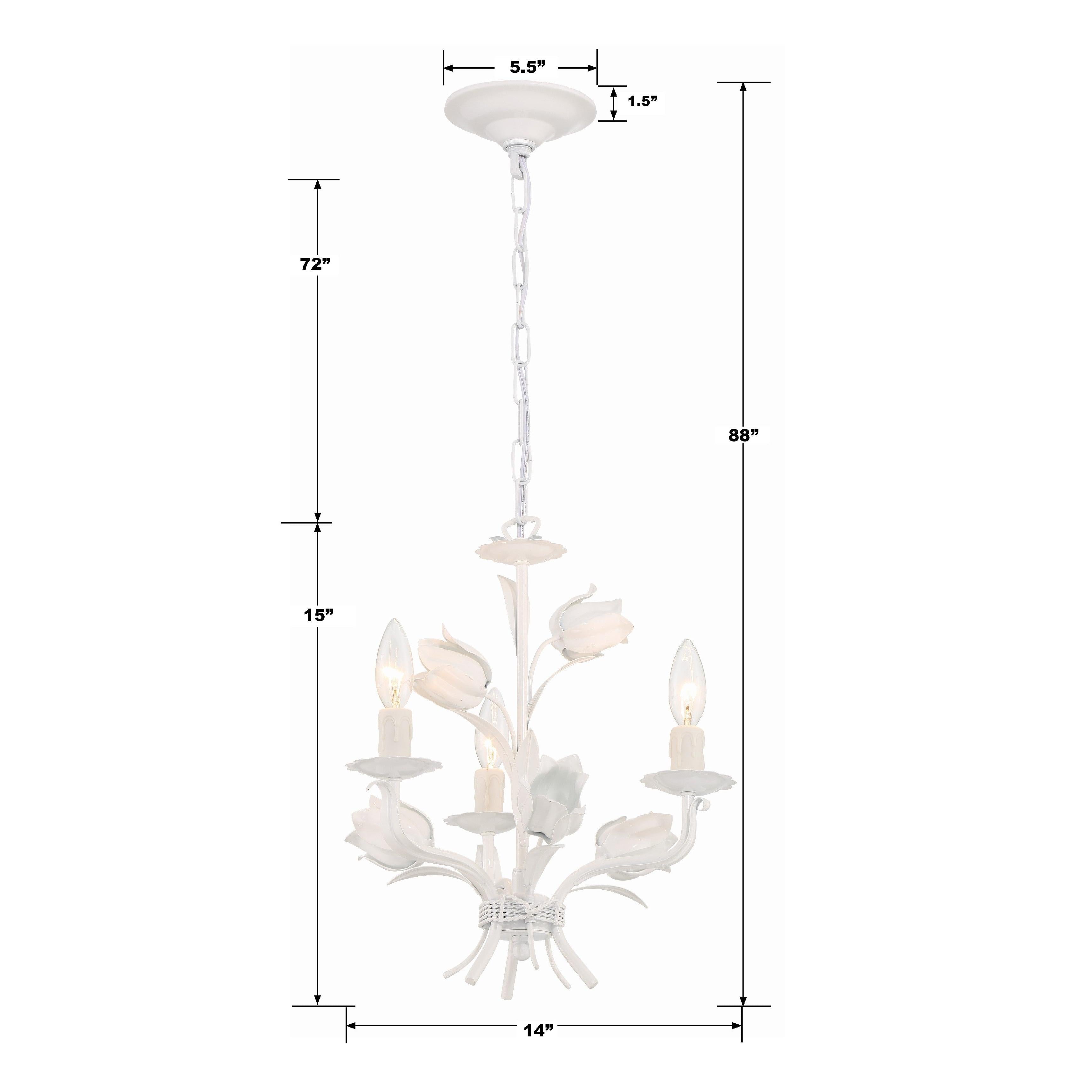 Crystorama Southport 4813-WW – 14 Inch – 3 Light – Chandelier – Wet White – Damp Rated