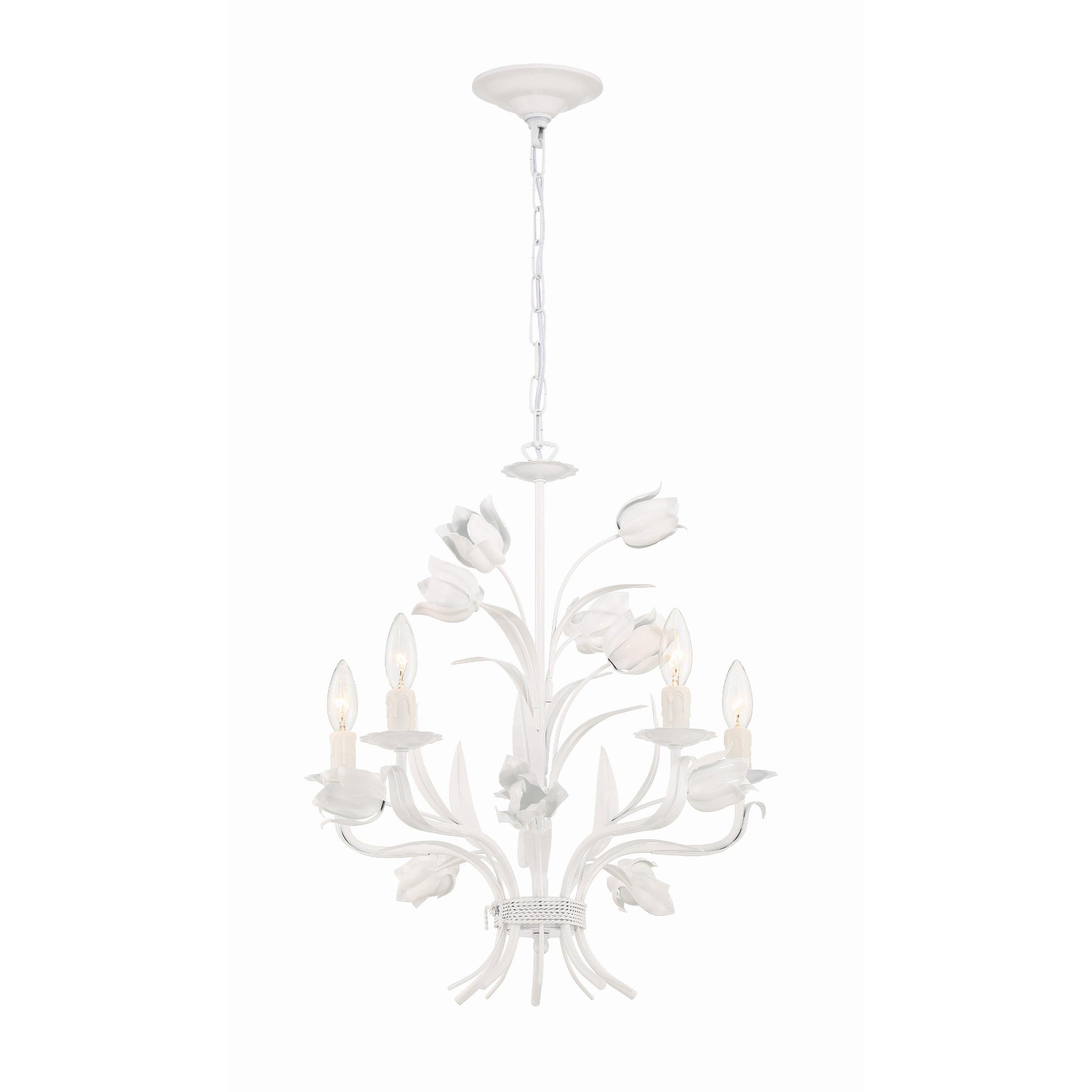 Crystorama Southport 4815-WW – 20 Inch – 5 Light – Chandelier – Wet White – Damp Rated