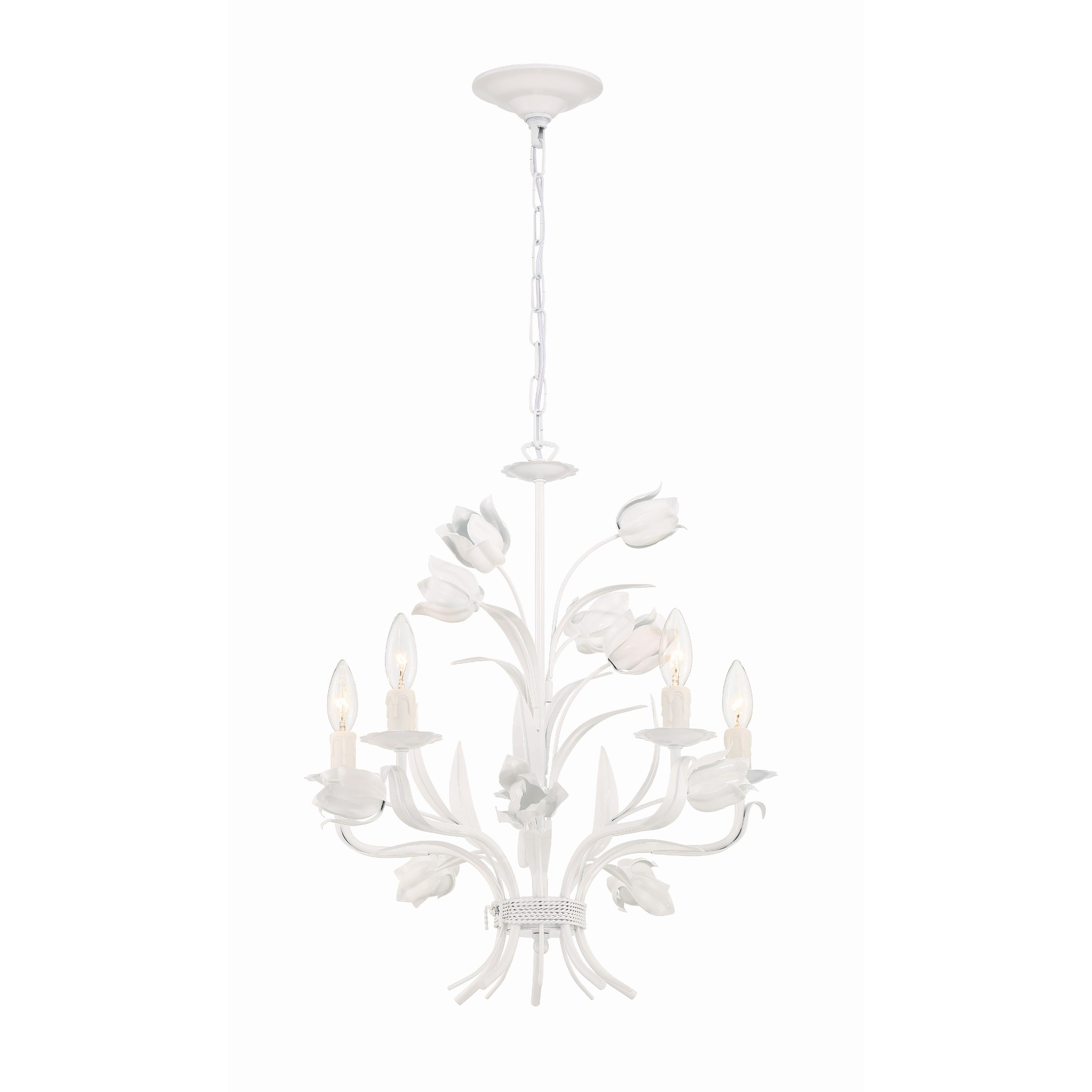 Crystorama Southport 4815-WW – 20 Inch – 5 Light – Chandelier – Wet White – Damp Rated