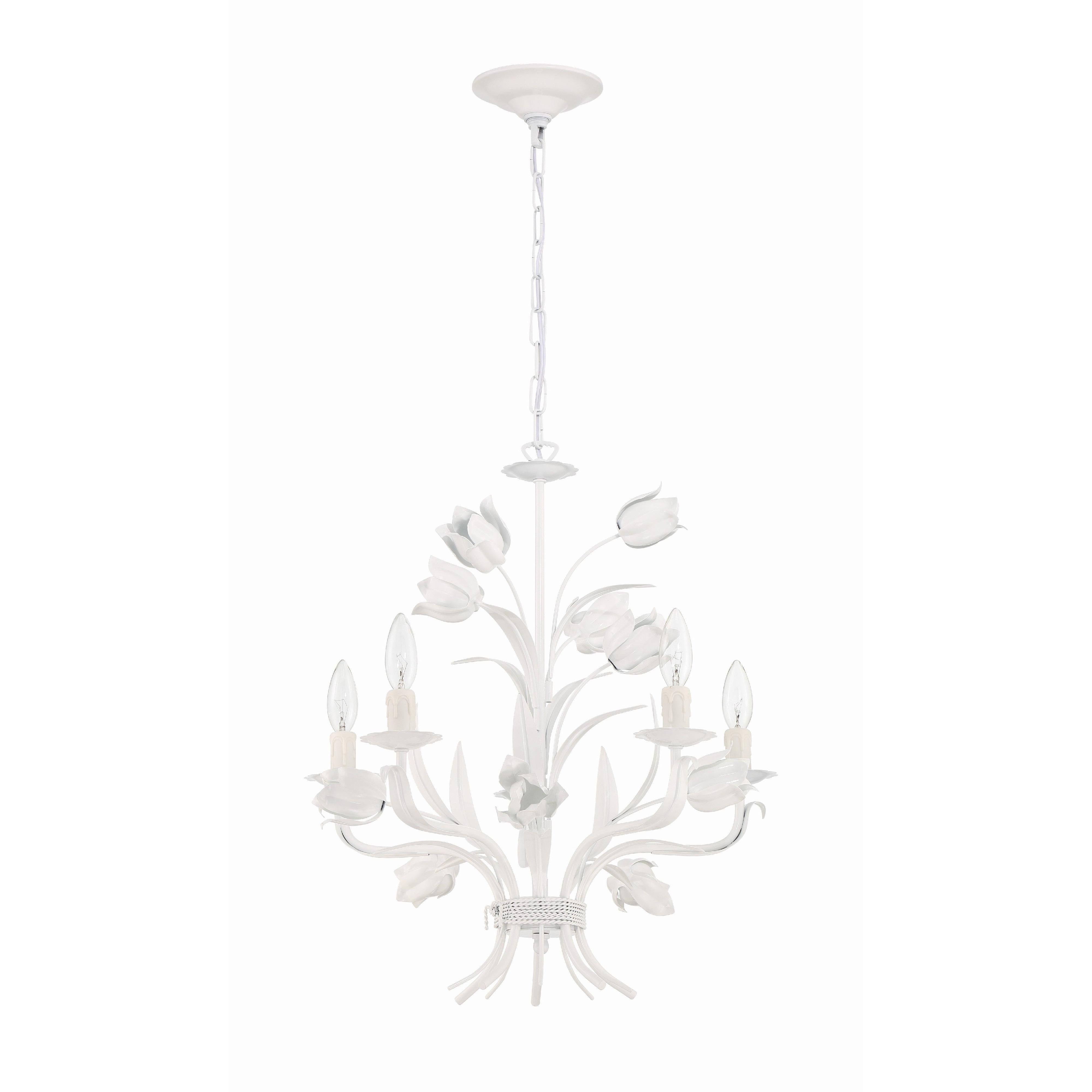 Crystorama Southport 4815-WW – 20 Inch – 5 Light – Chandelier – Wet White – Damp Rated