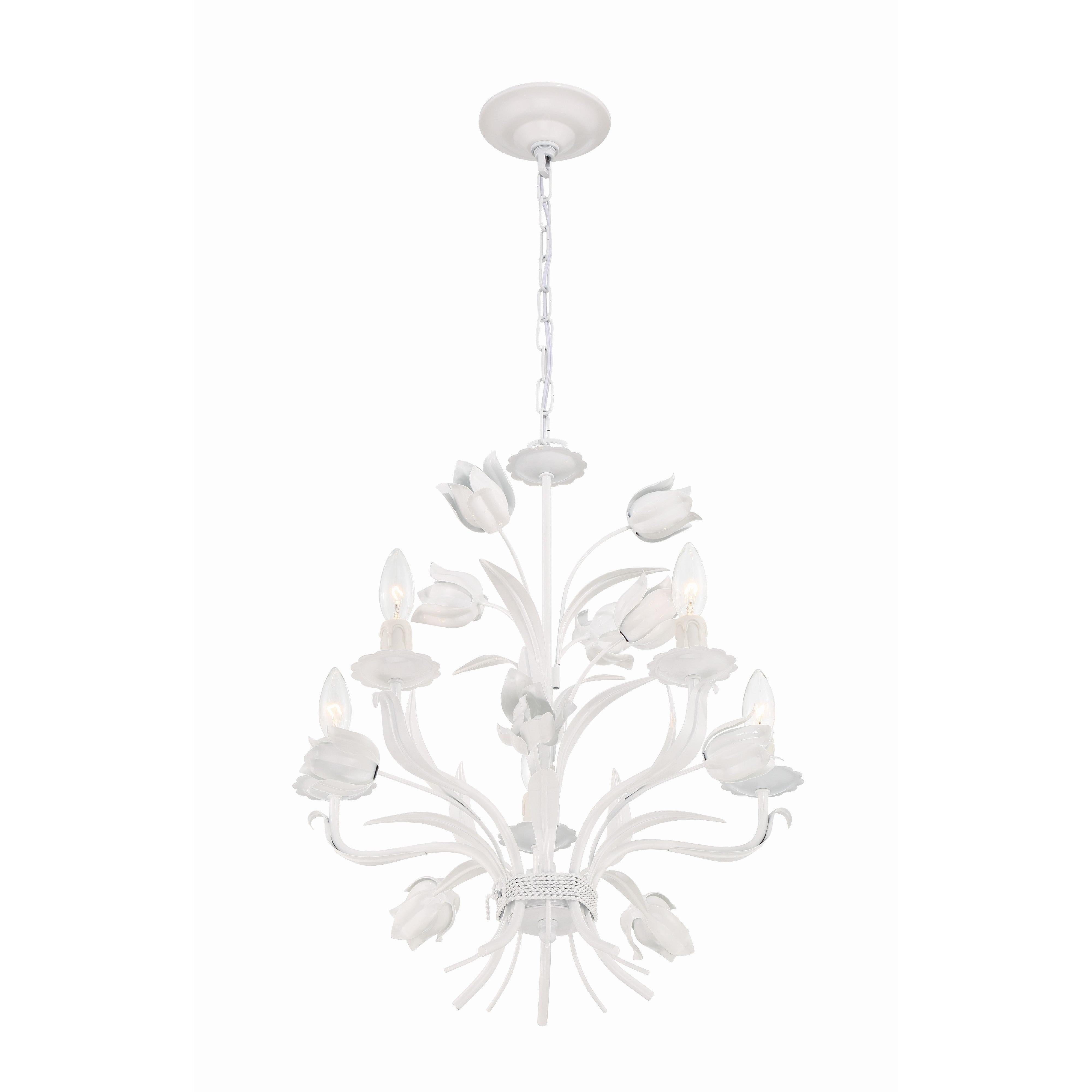 Crystorama Southport 4815-WW – 20 Inch – 5 Light – Chandelier – Wet White – Damp Rated