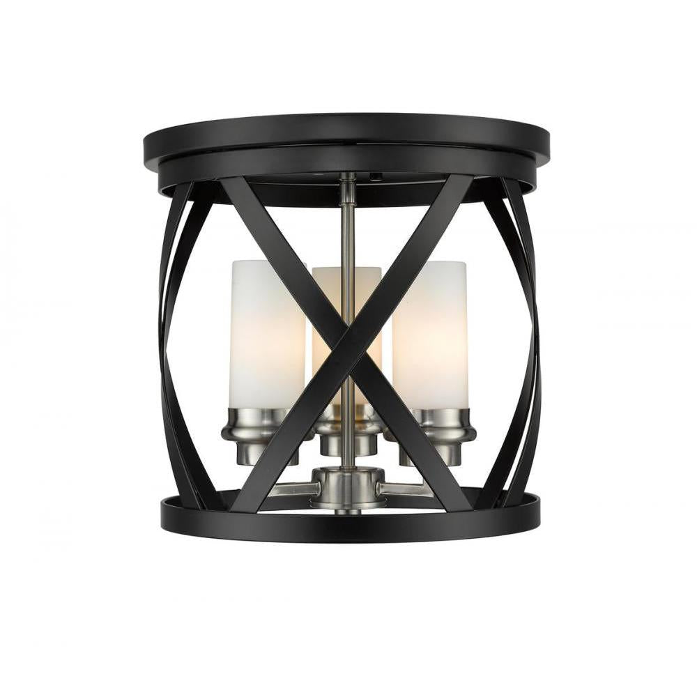 3 Light Flush Mount Light-White